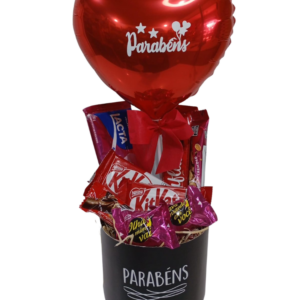 Presente Feliz- Box com mix de chocolates e balão